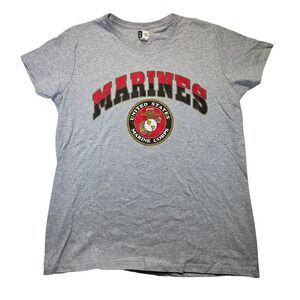 US Marines‎ United States Marine Corps Graphic T-Shirt Gray Womens Large USMC